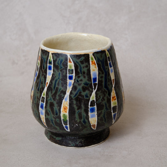 ワインカップ・フリーカップ(黒) 幾何学模様 | 加守田 太郎