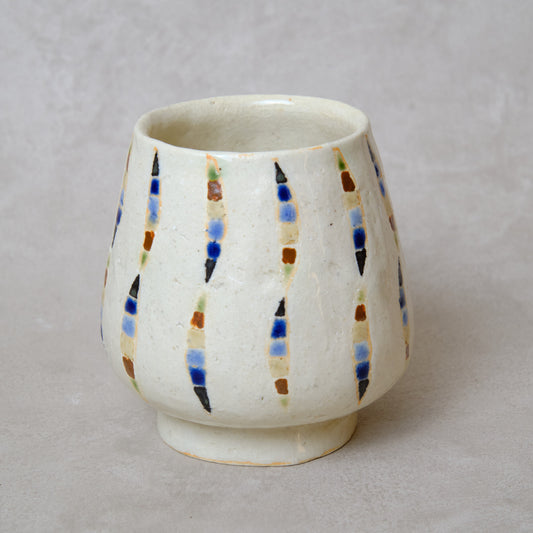 ワインカップ・フリーカップ(白) 幾何学模様 | 加守田 太郎