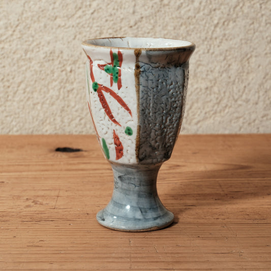 ゴブレット 鉄絵・赤絵 唐草文 - 益子焼 - 02 | 松原 直之