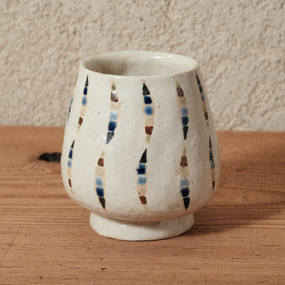 ワインカップ（白） 幾何学模様 | 加守田 太郎