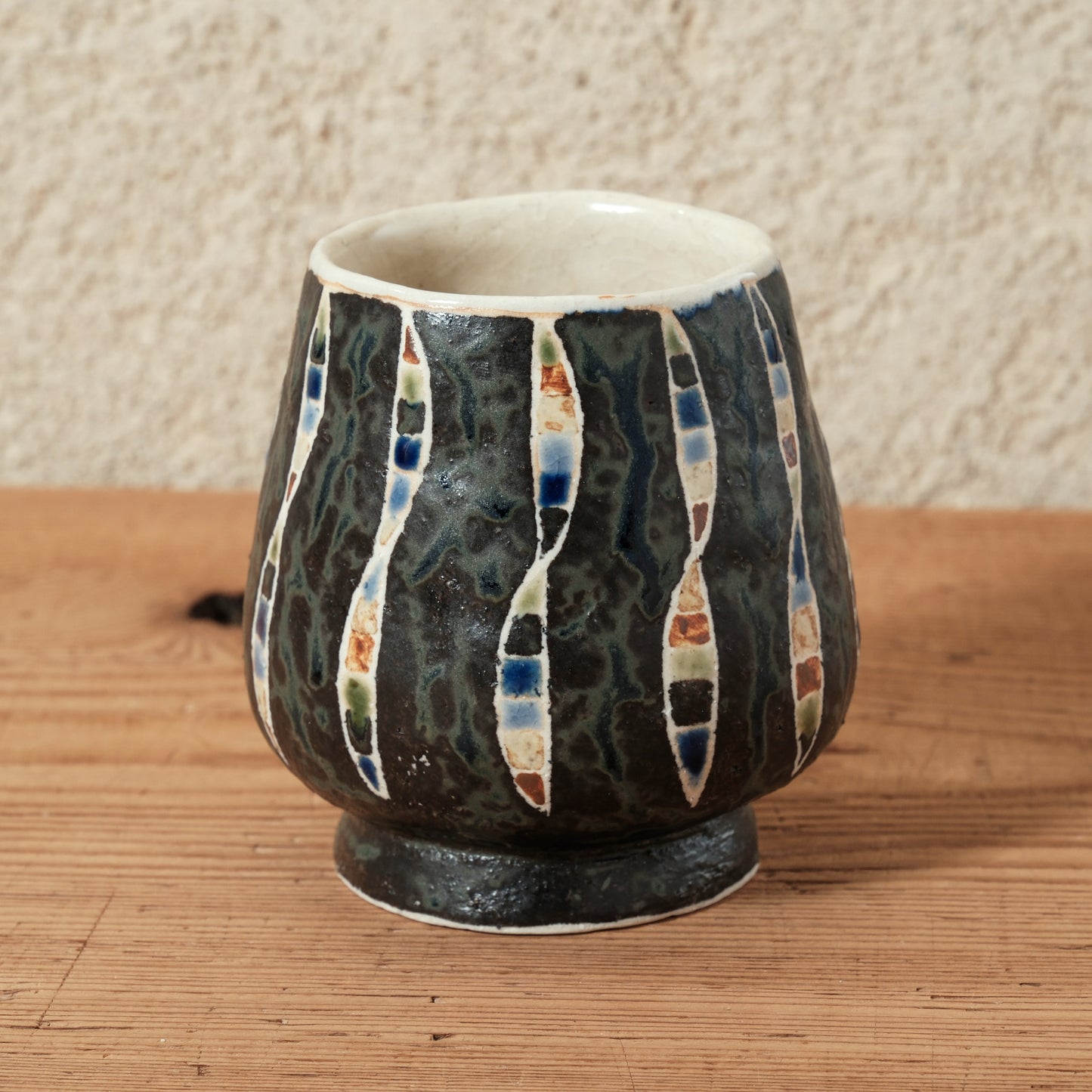 ワインカップ・フリーカップ（黒） 幾何学模様 | 加守田 太郎