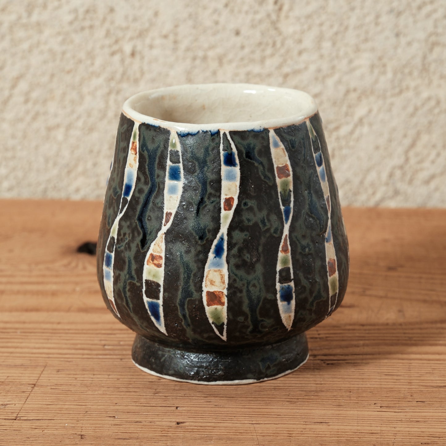 ワインカップ・フリーカップ（黒） 幾何学模様 | 加守田 太郎