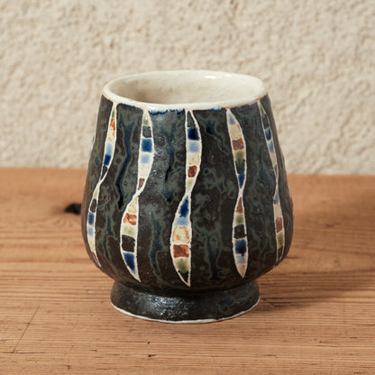 ワインカップ・フリーカップ（黒） 幾何学模様 | 加守田 太郎