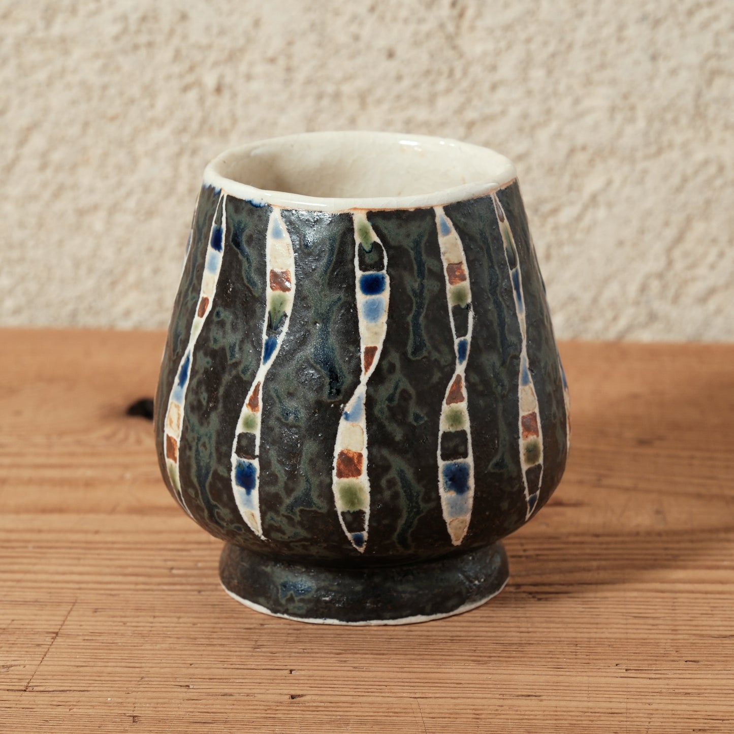 ワインカップ・フリーカップ（黒） 幾何学模様 | 加守田 太郎