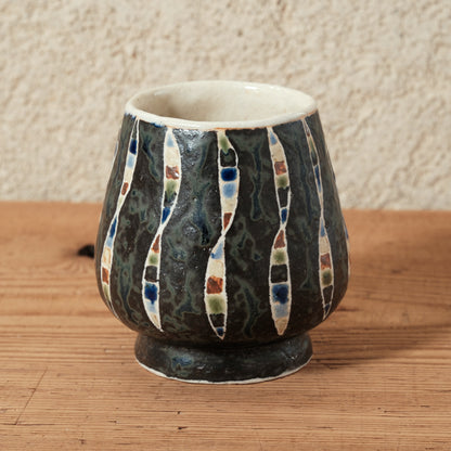 ワインカップ・フリーカップ（黒） 幾何学模様 | 加守田 太郎