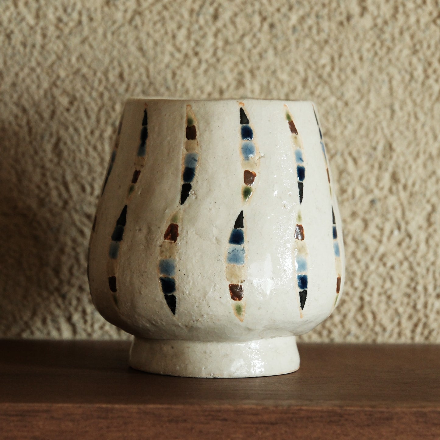 ワインカップ・フリーカップ（白） 幾何学模様 | 加守田 太郎