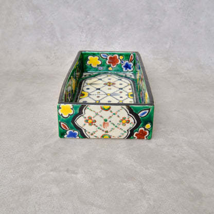 色絵角皿 瓔珞紋（清水焼・乾山写） | 宮本 博