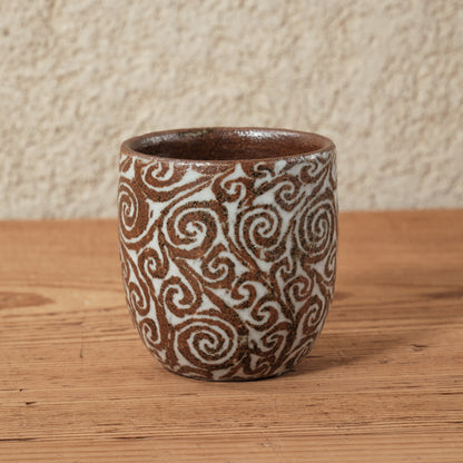 湯呑み小 象嵌唐草文 - 益子焼 - 03 | 松原 直之