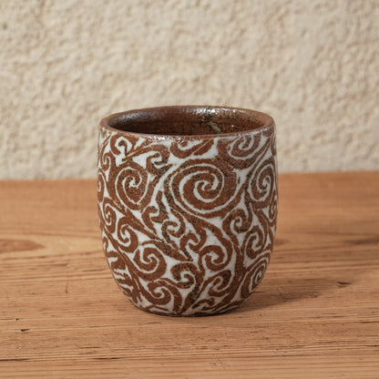 湯呑み小 象嵌唐草文 - 益子焼 - 03 | 松原 直之