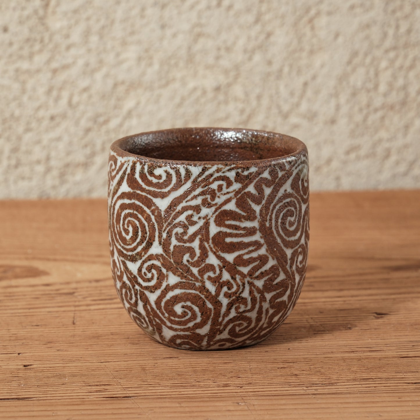 湯呑み小 象嵌唐草文 - 益子焼 - 04 | 松原 直之