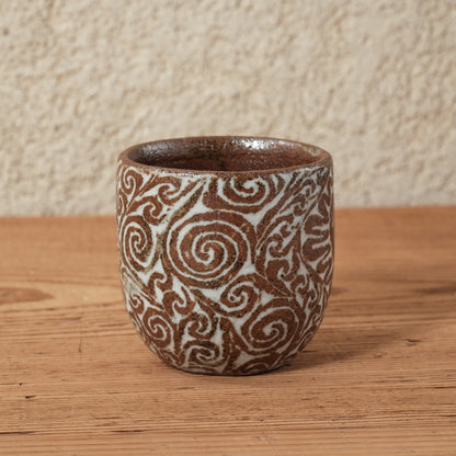 湯呑み小 象嵌唐草文 - 益子焼 - 04 | 松原 直之