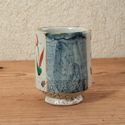 湯呑み 大 鉄絵・赤絵 唐草文 - 益子焼 - 01 | 松原 直之