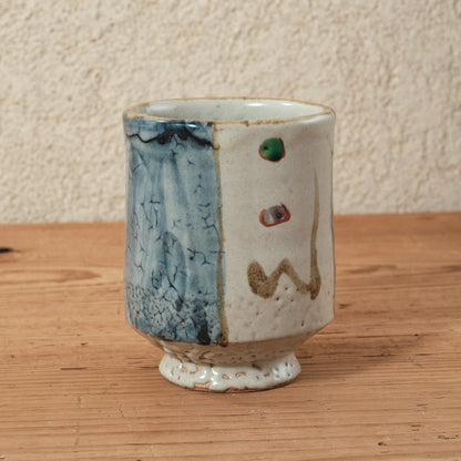 湯呑み 大 鉄絵・赤絵 唐草文 - 益子焼 - 01 | 松原 直之