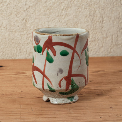 湯呑み 大 鉄絵・赤絵 唐草文 - 益子焼 - 03 | 松原 直之