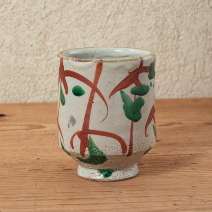 湯呑み 大 鉄絵・赤絵 唐草文 - 益子焼 - 03 | 松原 直之