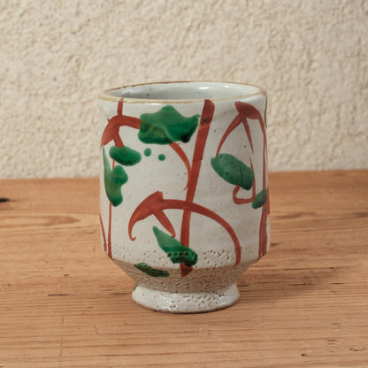 湯呑み 大 鉄絵・赤絵 唐草文 - 益子焼 - 03 | 松原 直之