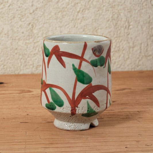 湯呑み 大 鉄絵・赤絵 唐草文 - 益子焼 - 03 | 松原 直之