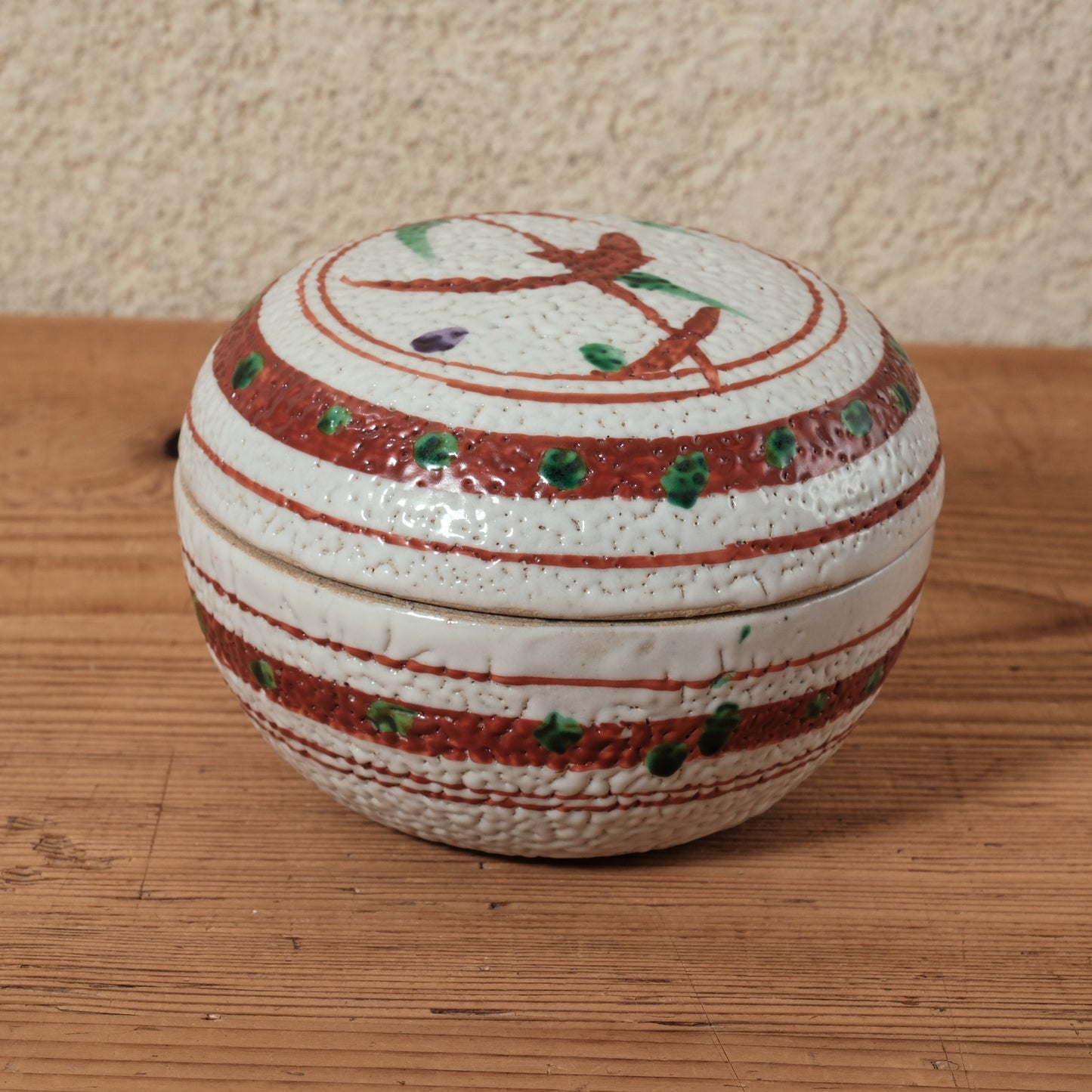 蓋物・小物入れ 赤絵 - 益子焼 - 02 | 松原 直之