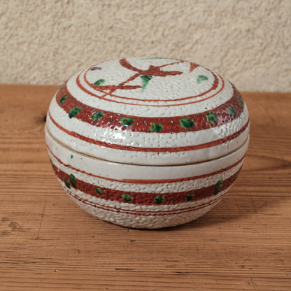 蓋物・小物入れ 赤絵 - 益子焼 - 02 | 松原 直之