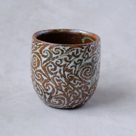 湯呑み小 象嵌唐草文 - 益子焼 - 02 | 松原 直之