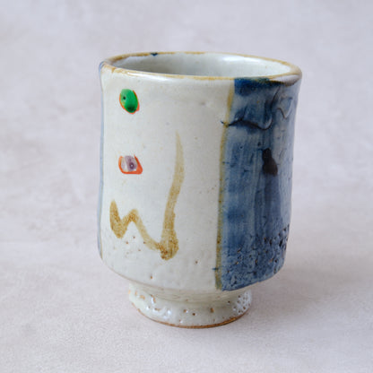 湯呑み 大 鉄絵・赤絵 唐草文 - 益子焼 - 01 | 松原 直之