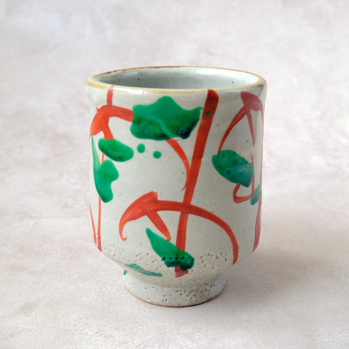 湯呑み 大 鉄絵・赤絵 唐草文 - 益子焼 - 03 | 松原 直之