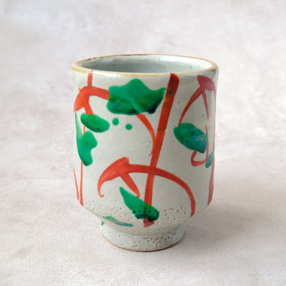 湯呑み 大 鉄絵・赤絵 唐草文 - 益子焼 - 03 | 松原 直之