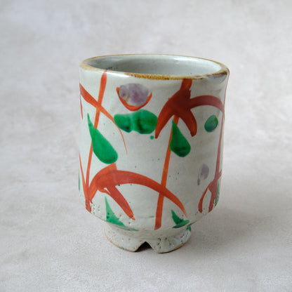 湯呑み 大 鉄絵・赤絵 唐草文 - 益子焼 - 03 | 松原 直之