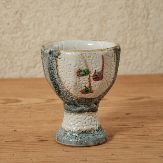 ゴブレット 鉄絵・赤絵 唐草文 - 益子焼 - 01 | 松原 直之