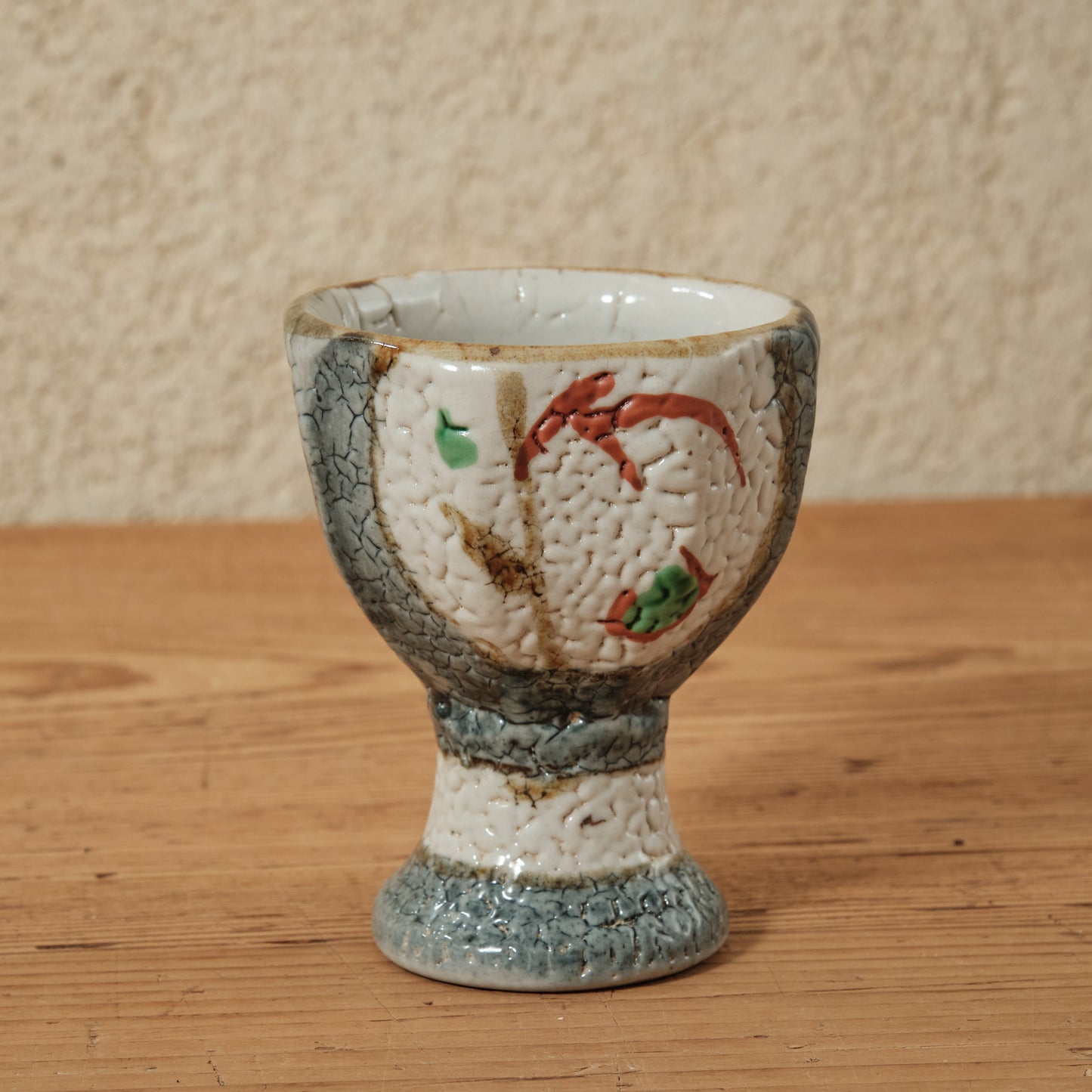 ゴブレット 鉄絵・赤絵 唐草文 - 益子焼 - 01 | 松原 直之