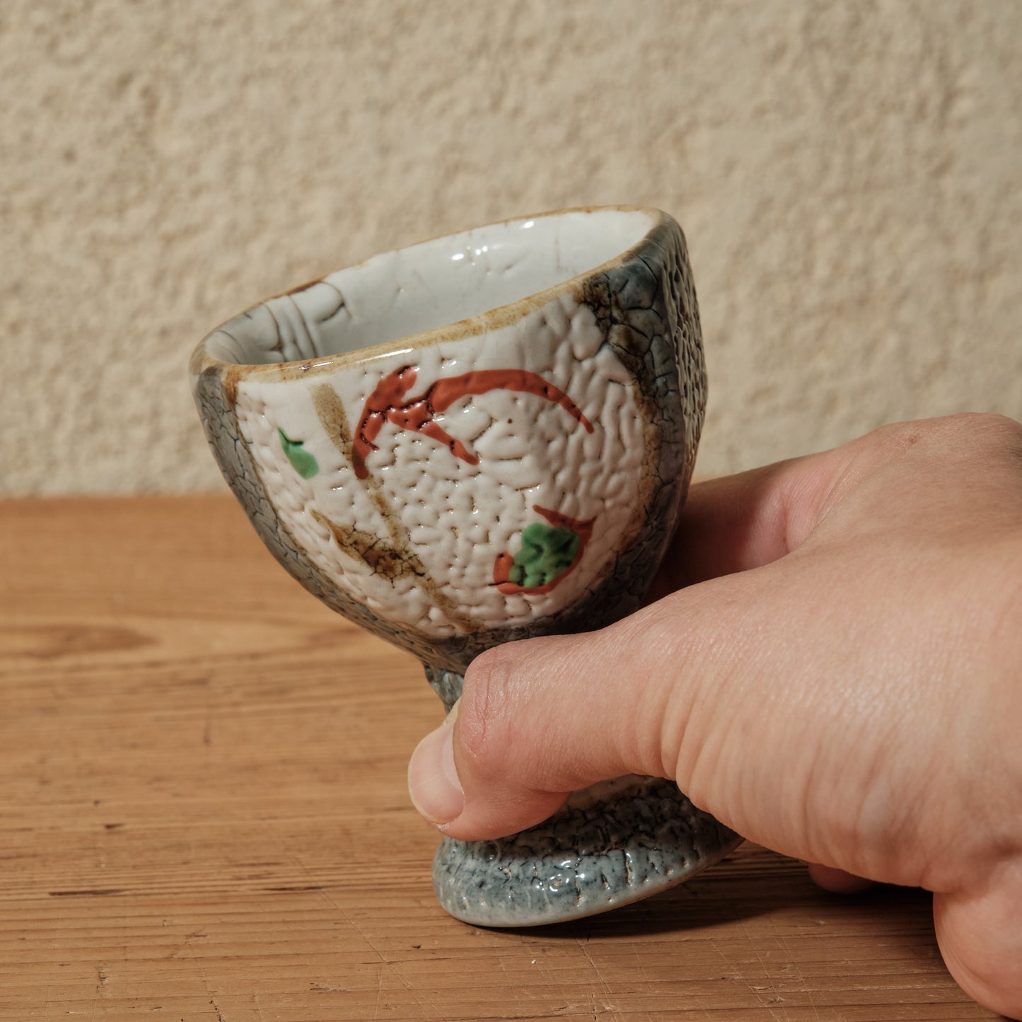 ゴブレット 鉄絵・赤絵 唐草文 - 益子焼 - 01 | 松原 直之