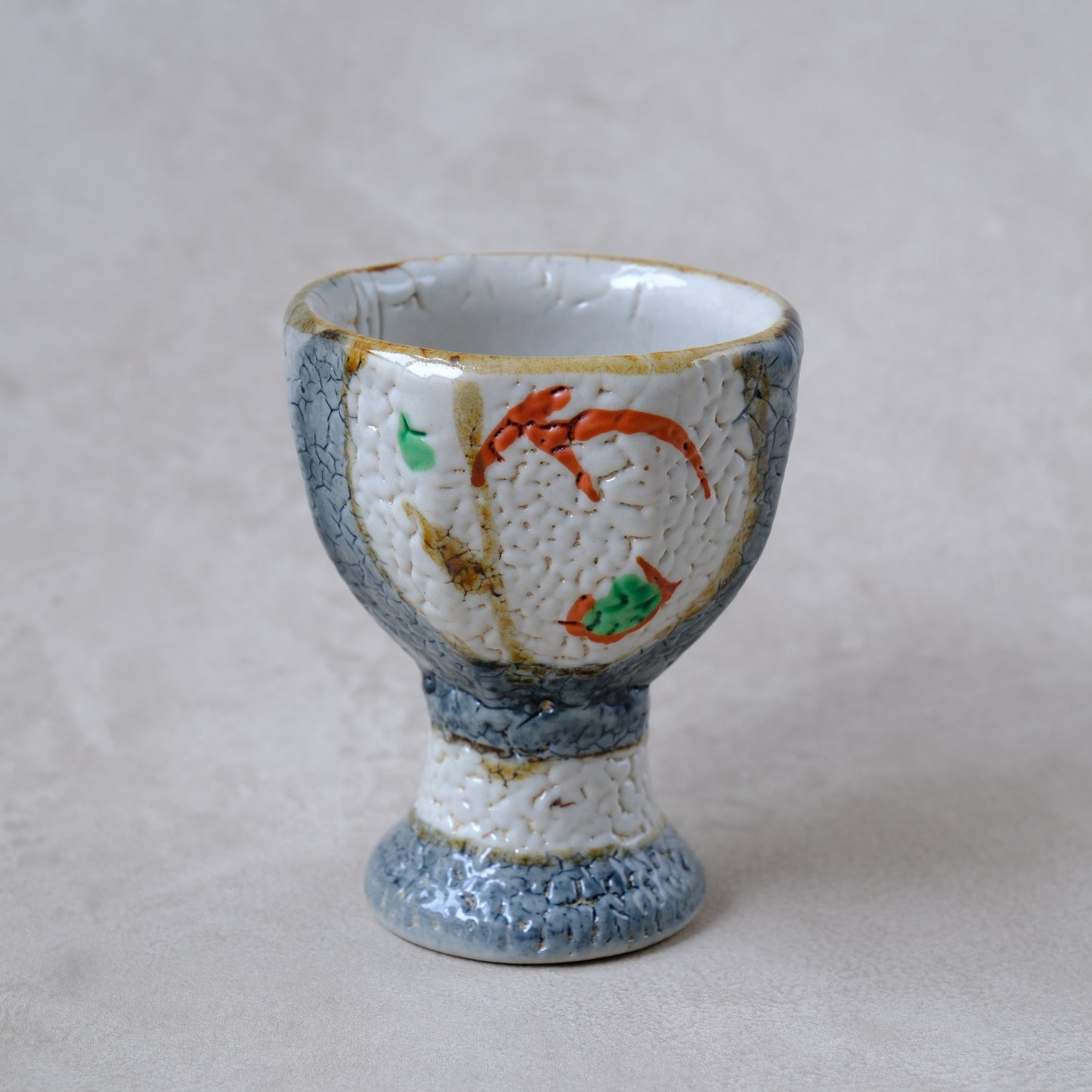 ゴブレット 鉄絵・赤絵 唐草文 - 益子焼 - 01 | 松原 直之