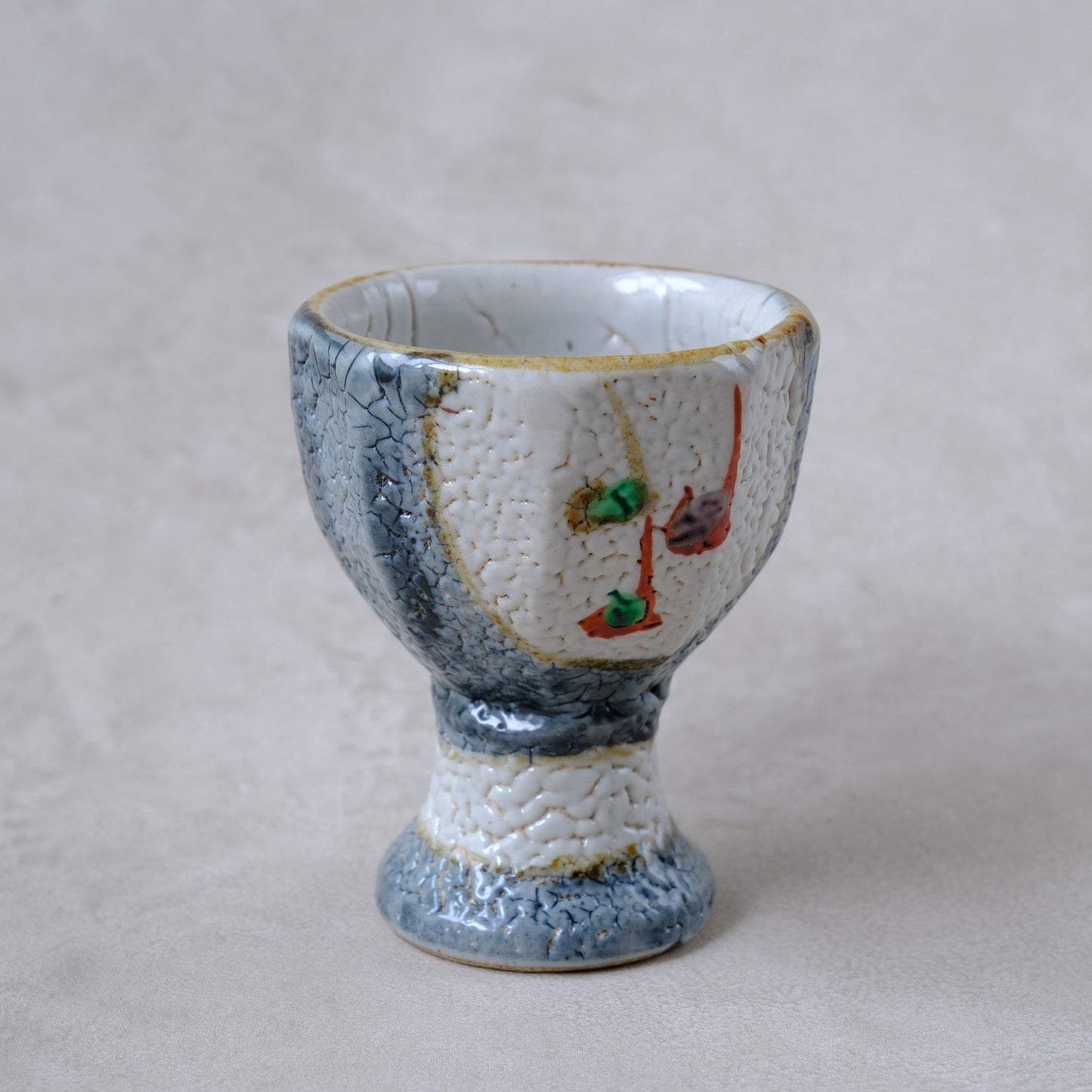 ゴブレット 鉄絵・赤絵 唐草文 - 益子焼 - 01 | 松原 直之