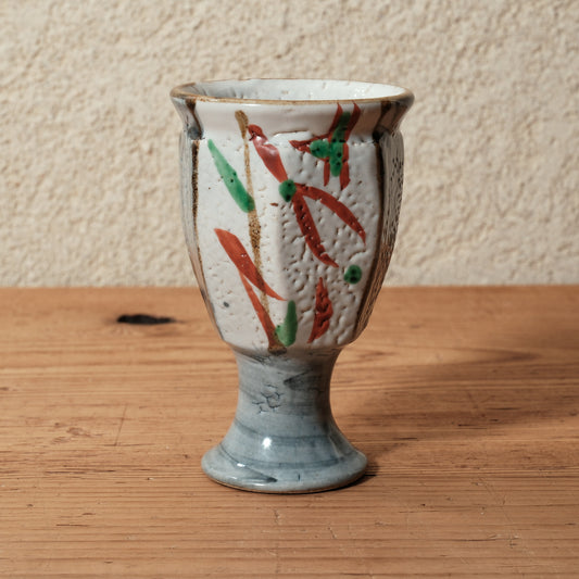 ゴブレット 鉄絵・赤絵 唐草文 - 益子焼 - 02 | 松原 直之