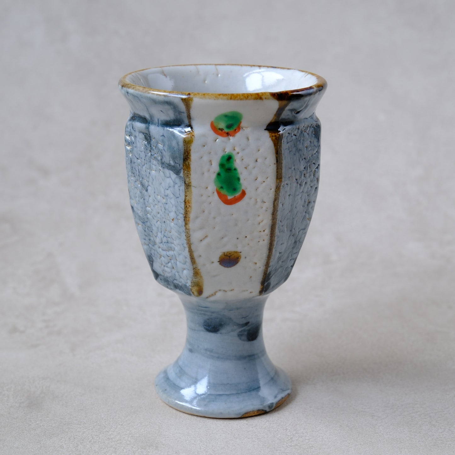 ゴブレット 鉄絵・赤絵 唐草文 - 益子焼 - 02 | 松原 直之