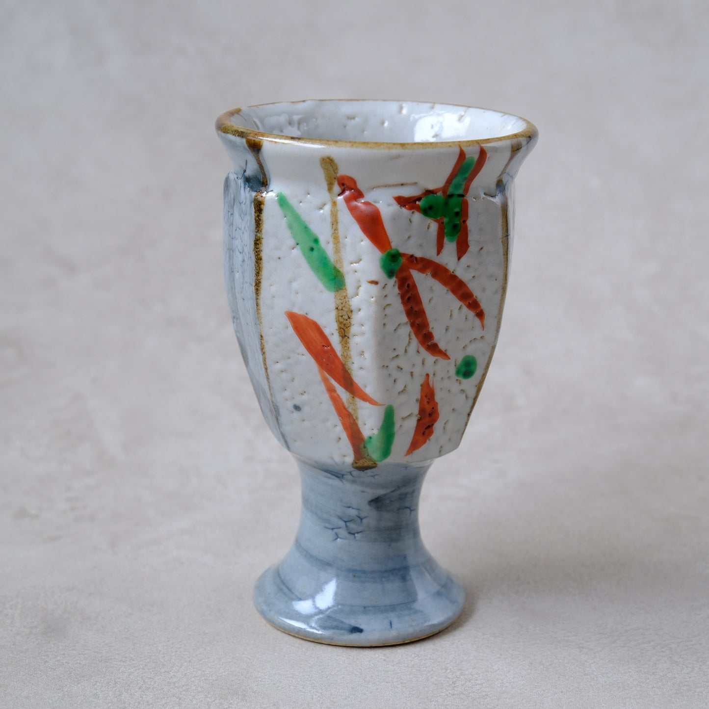 ゴブレット 鉄絵・赤絵 唐草文 - 益子焼 - 02 | 松原 直之