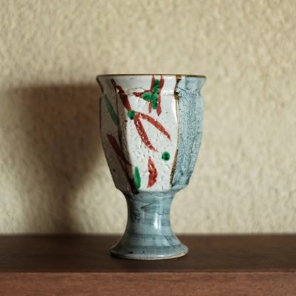 ゴブレット 鉄絵・赤絵 唐草文 - 益子焼 - 02 | 松原 直之