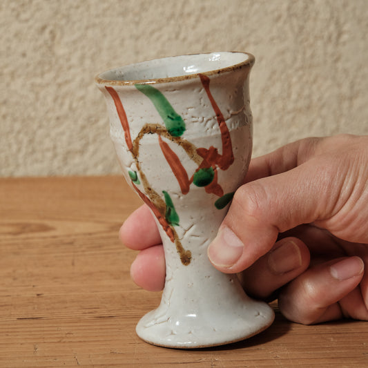 ゴブレット 鉄絵・赤絵 唐草文 - 益子焼 - 03 | 松原 直之