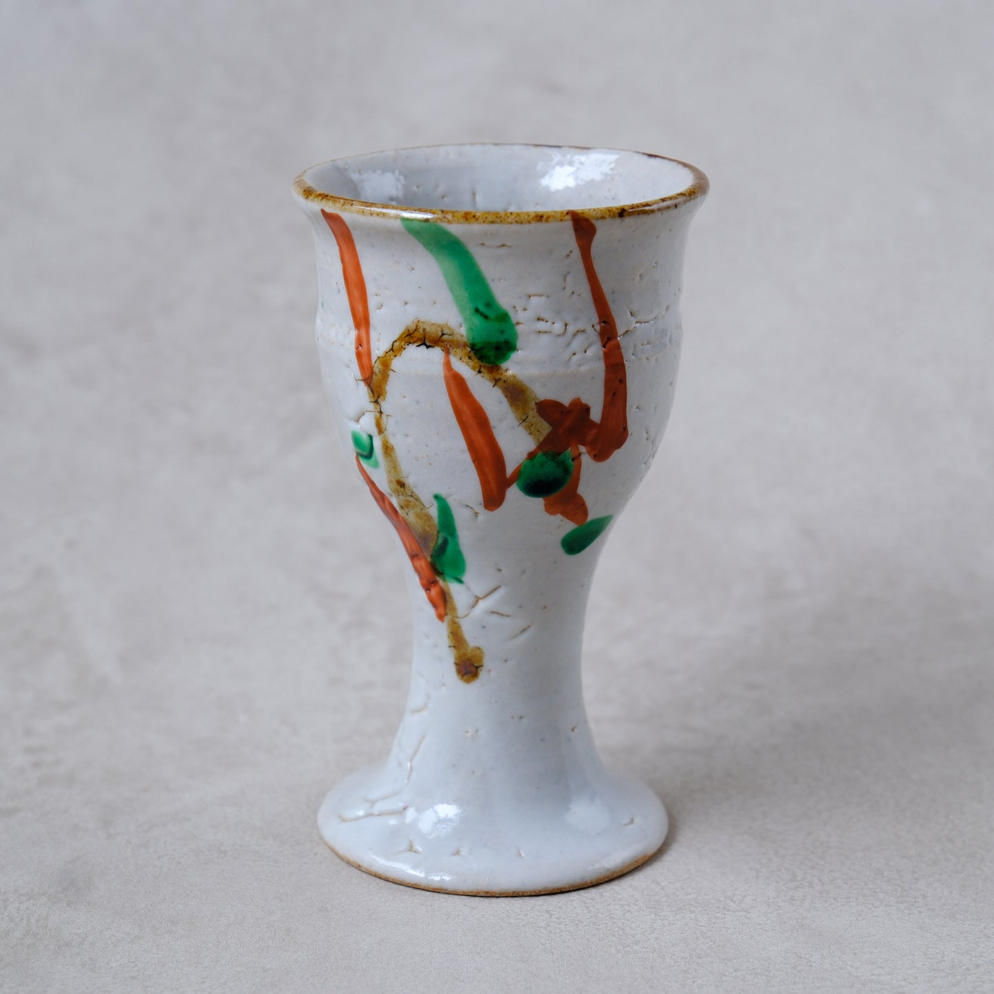 ゴブレット 鉄絵・赤絵 唐草文 - 益子焼 - 03 | 松原 直之