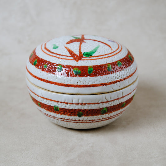 蓋物・小物入れ 赤絵 - 益子焼 - 02 | 松原 直之