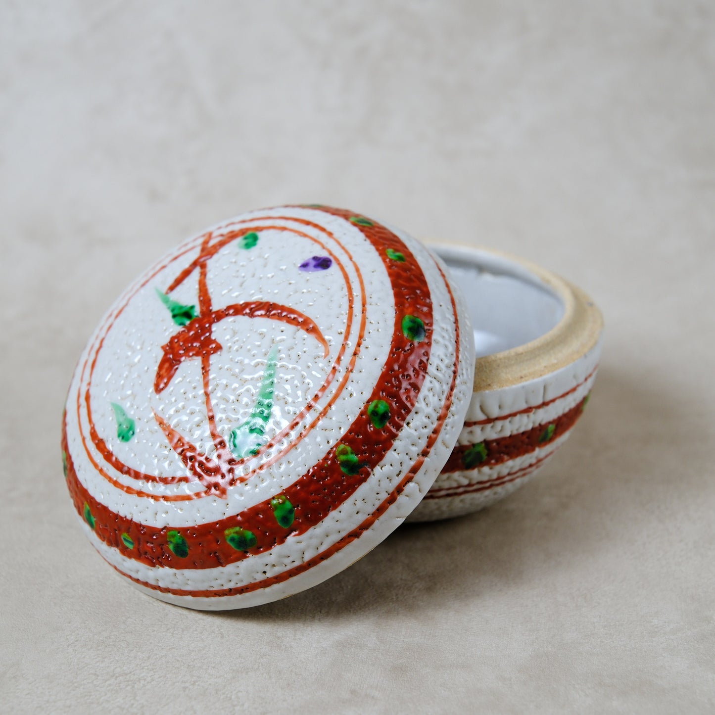 蓋物・小物入れ 赤絵 - 益子焼 - 02 | 松原 直之