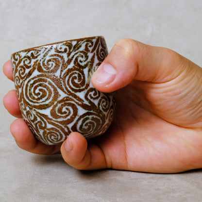 湯呑み小 象嵌唐草文 - 益子焼 - 04 | 松原 直之