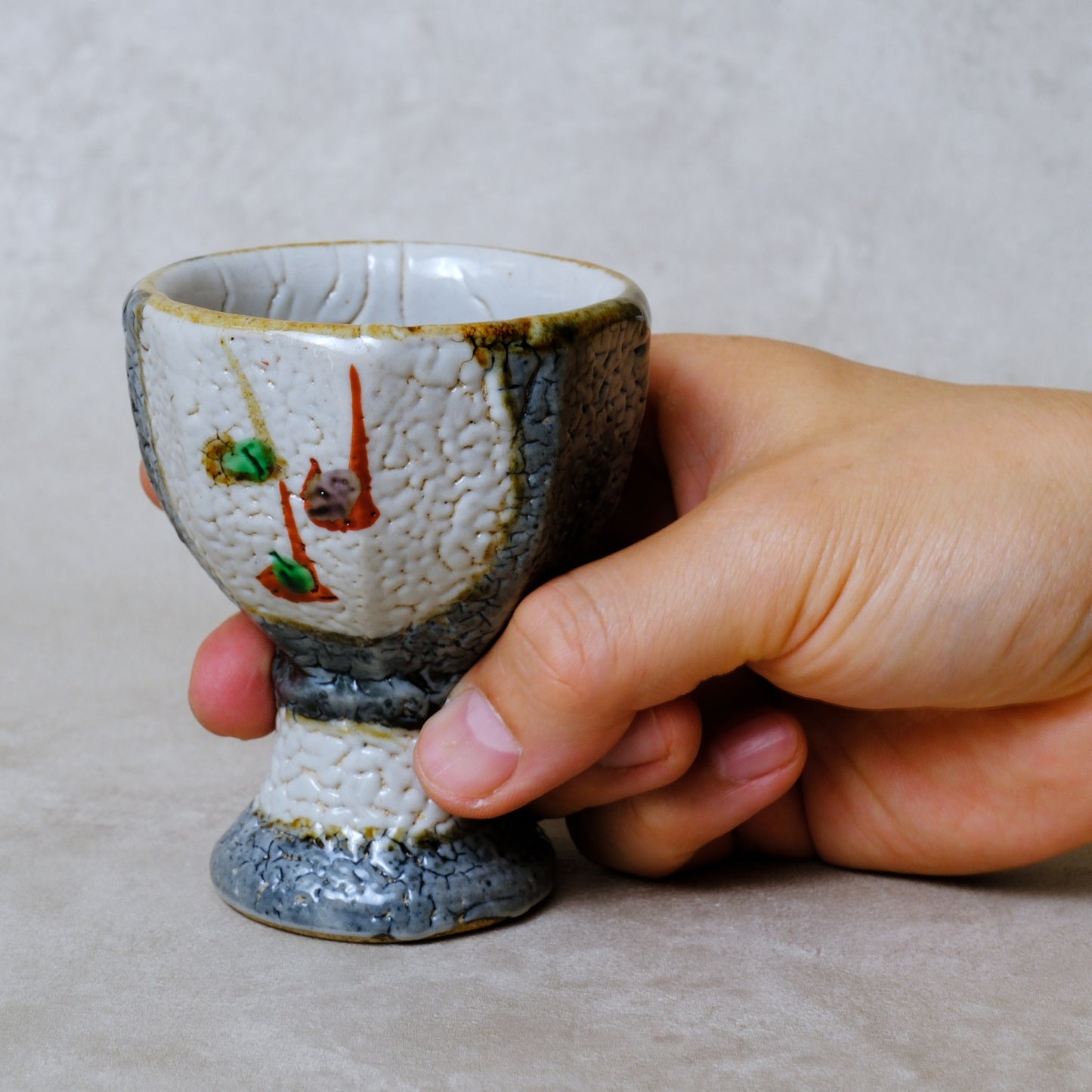 ゴブレット 鉄絵・赤絵 唐草文 - 益子焼 - 01 | 松原 直之