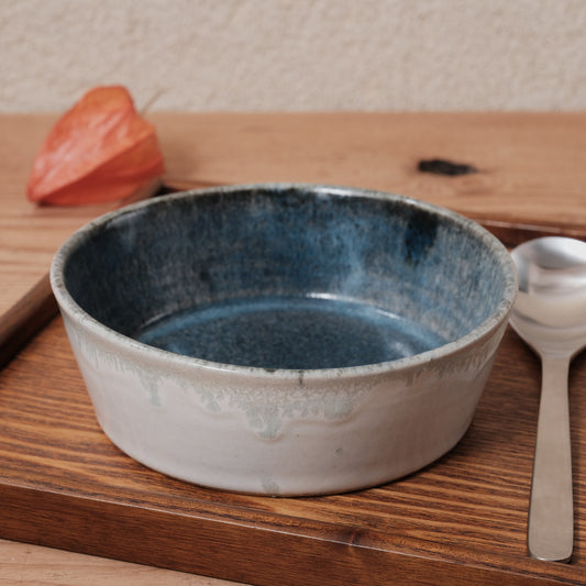 [ 村澤 享 ] 5寸中鉢・ボウル 青灰釉 - 益子焼