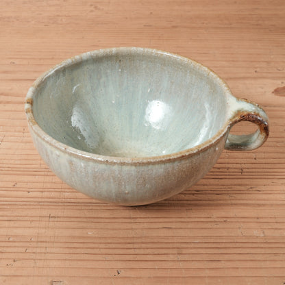 [ 田尾 明子 ] 片手スープカップ ワラ釉 幅約15.5cm