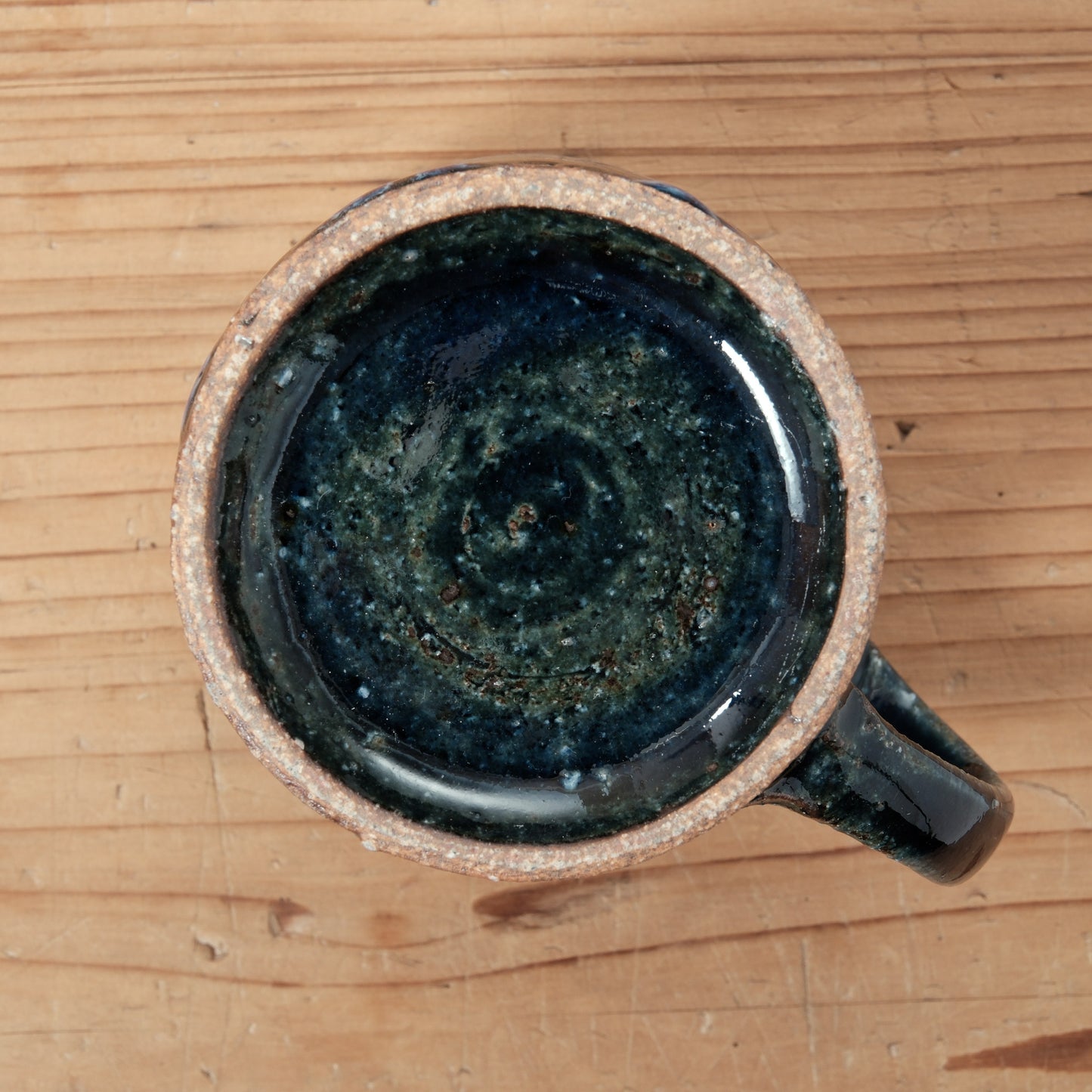 [ 田尾 明子 ] マグカップ 青釉 幅約11.8cm×高約9.8cm