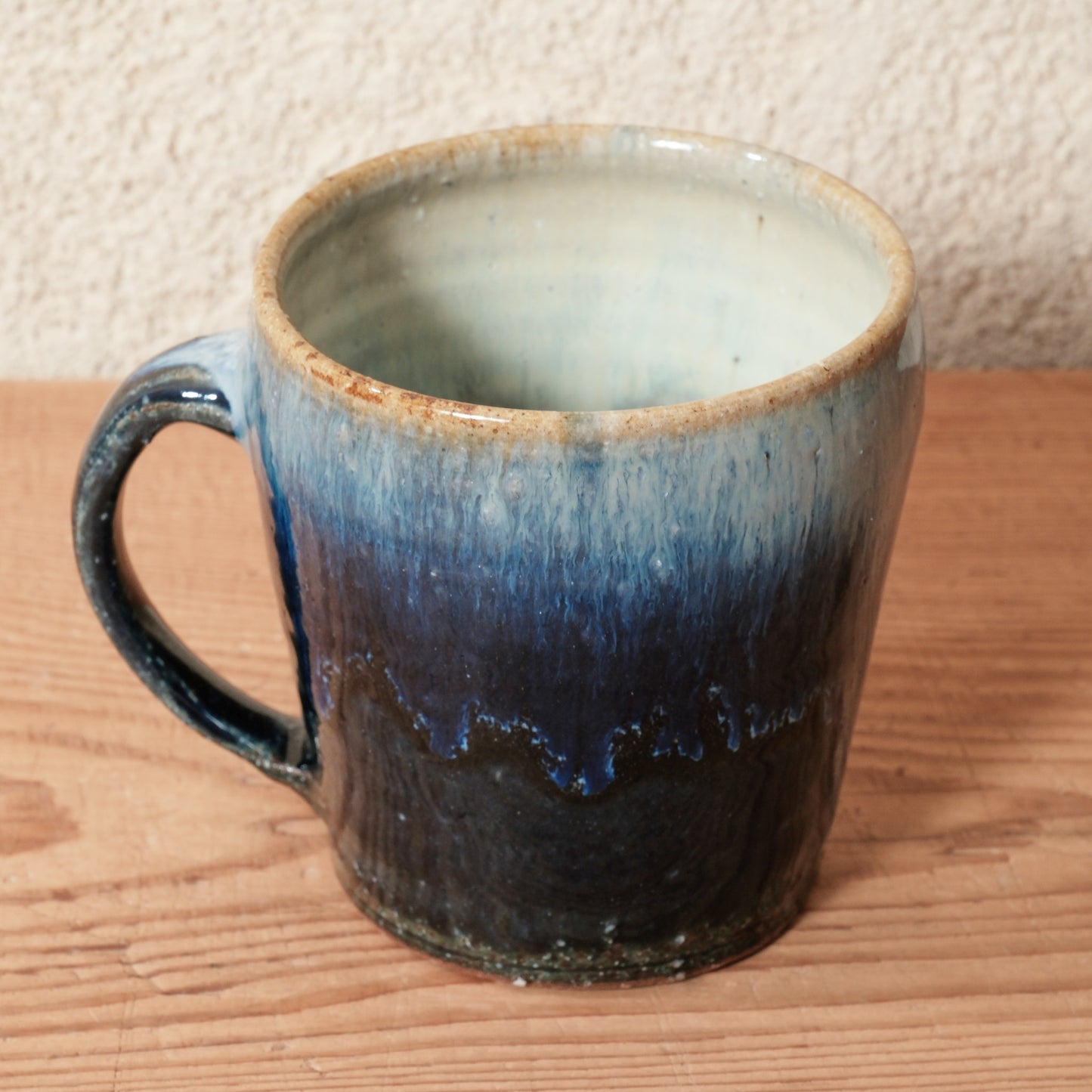 [ 田尾 明子 ] マグカップ 青釉 幅約11.8cm×高約9.8cm