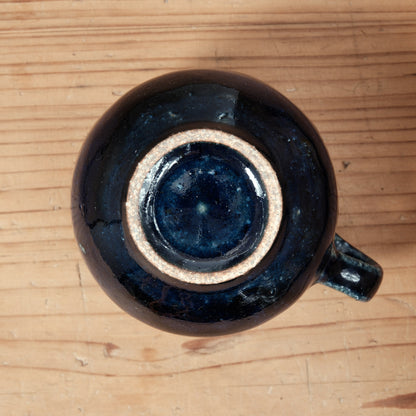 [ 田尾 明子 ] 丸マグカップ 青釉 幅約11cm×高約8.5cm