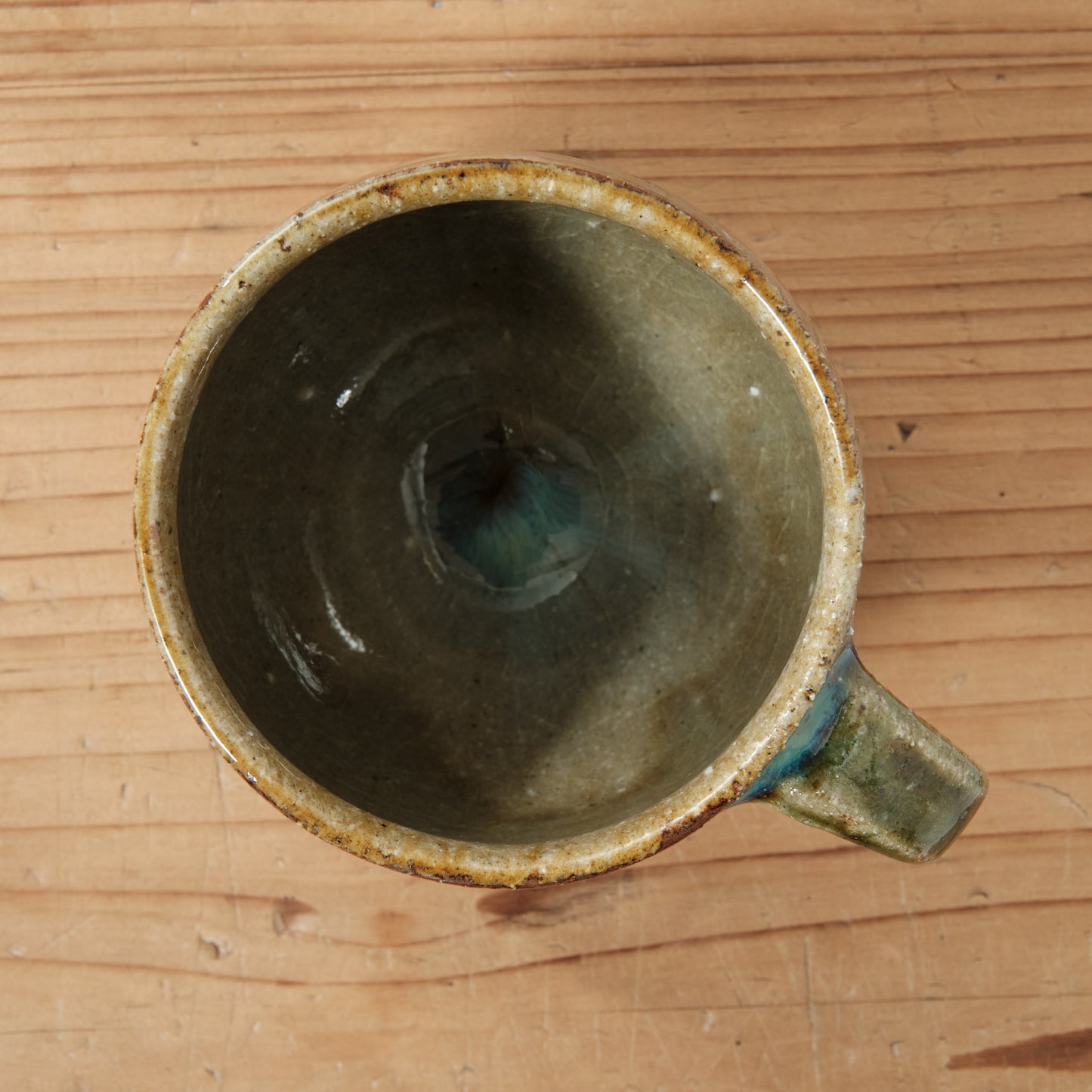 [ 田尾 明子 ] 丸マグカップ 織部 幅約11cm×高約8.5cm