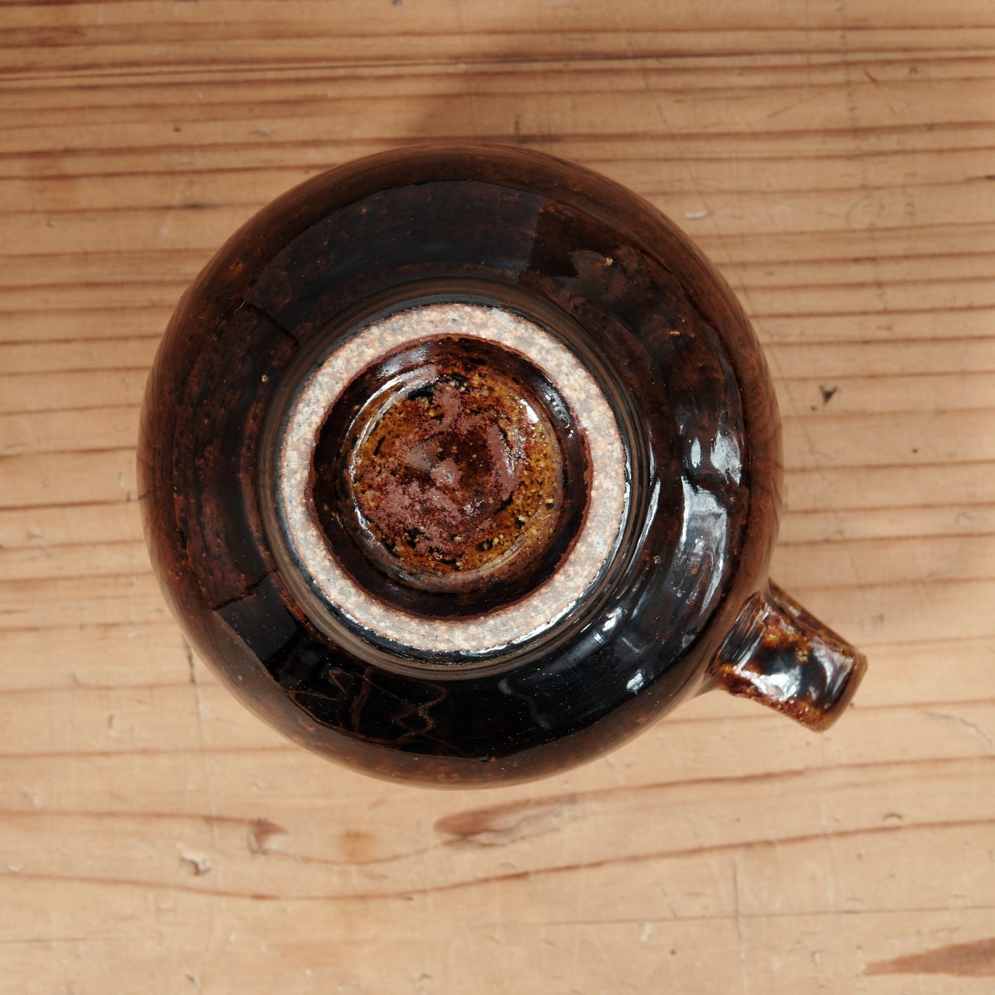 [ 田尾 明子 ] 丸マグカップ 飴釉 幅約11cm×高約8.5cm